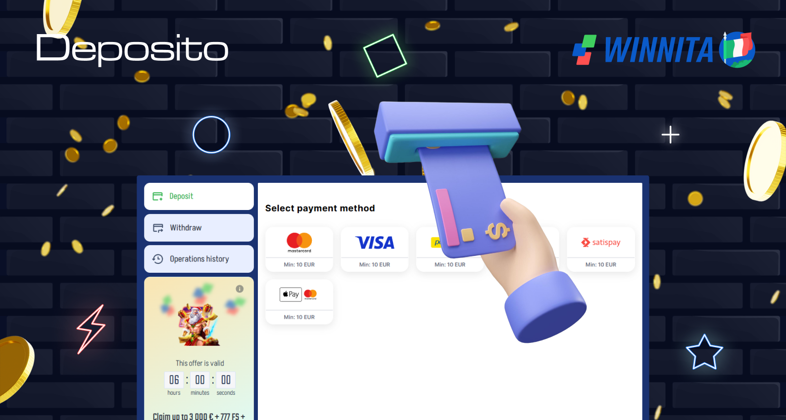 Effettuare un deposito su Winnita Italia è molto semplice